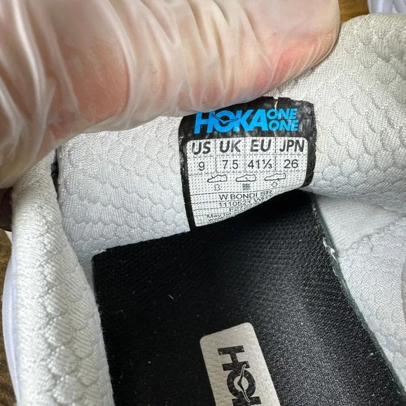 Hoka One One Bondi SR Women's White Leather Slip Resistant Shoes Size 9 - Picture 5 of 9